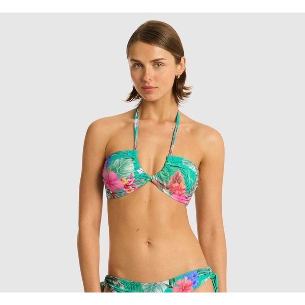 NEW Sea Level [ 4 US / 8‎ AU ] Pacifico Halter Bikini Top Tropical Print #U1515